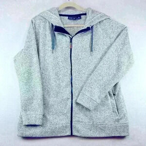 Pulse Gray/White Zip-Up Hooded Soft Women’s Plus Size 2X Jacket